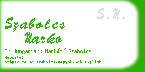 szabolcs marko business card